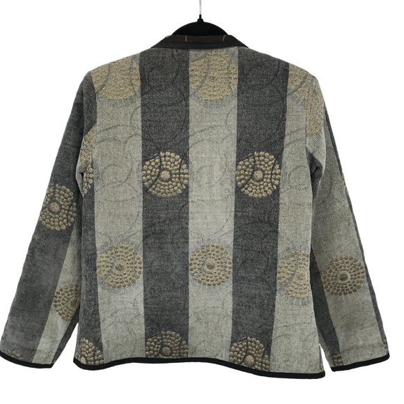 Trimdin Womens Reversable Tapestry Print Long Sleeve Jacket Size M/L - Picture 3 of 10